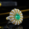 ANSTER Wholesales Price 1.5ct Lab Grown Emerald Ring with GRC 18K Gold Ring