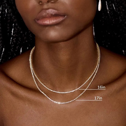 ANSTER Customized Wholesales Price 2-6mm Lab Grown Diamond Tennis Chain Necklace with IGI
