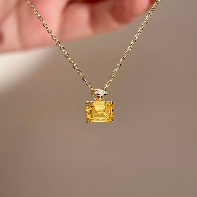 ANSTER Custom Wholesales Price Perfume Bottle Pendant Lab Grown Yellow Diamond Pendant Necklace with IGI