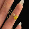 ANSTER Custom Wholesales Price Perfume Bottle Design Fancy Yellow Lab Grown Diamond Pendant Necklace with IGI