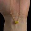 ANSTER Custom Wholesales Price Bezel setting Lab Grown Yellow Diamond Pendant Necklace with IGI