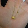 ANSTER Custom Wholesales Price Bezel setting Lab Grown Yellow Diamond Pendant Necklace with IGI