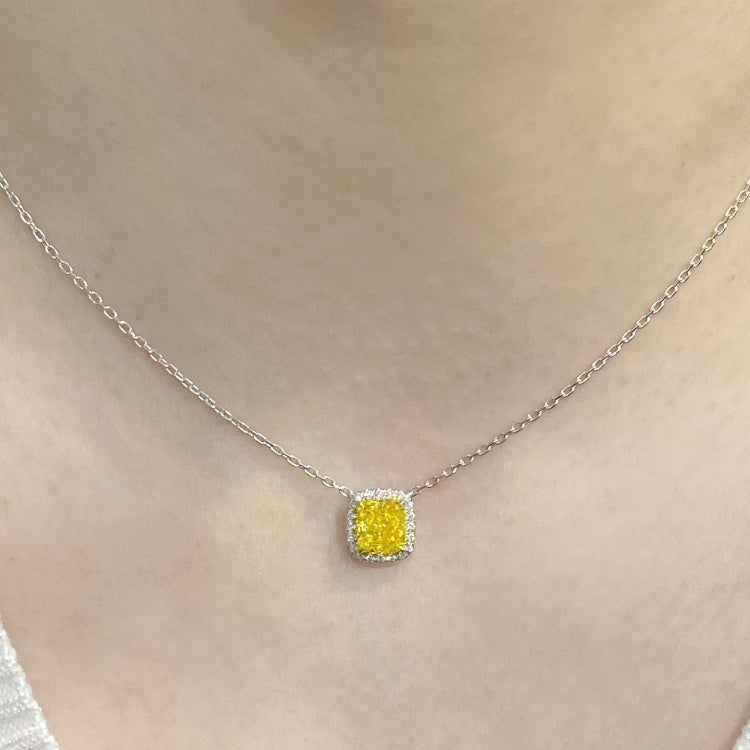 ANSTER Custom Wholesales Price Fancy Yellow Lab Grown Diamond Pendant Necklace with IGI