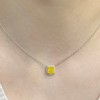 ANSTER Custom Wholesales Price Fancy Yellow Lab Grown Diamond Pendant Necklace with IGI