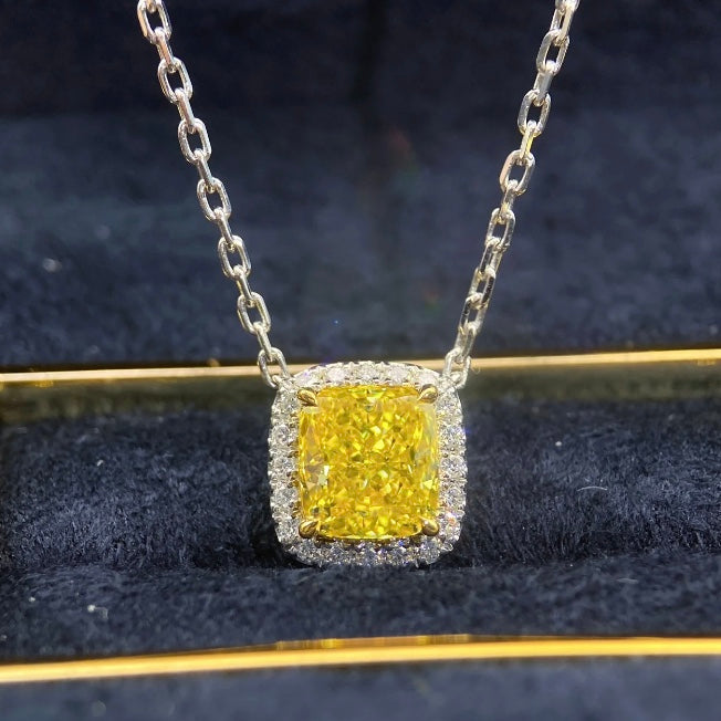 ANSTER Custom Wholesales Price Fancy Yellow Lab Grown Diamond Pendant Necklace with IGI