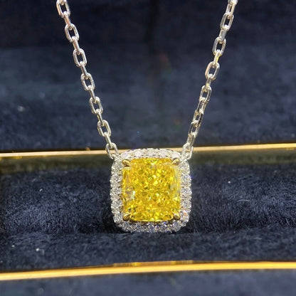 ANSTER Custom Wholesales Price Fancy Yellow Lab Grown Diamond Pendant Necklace with IGI