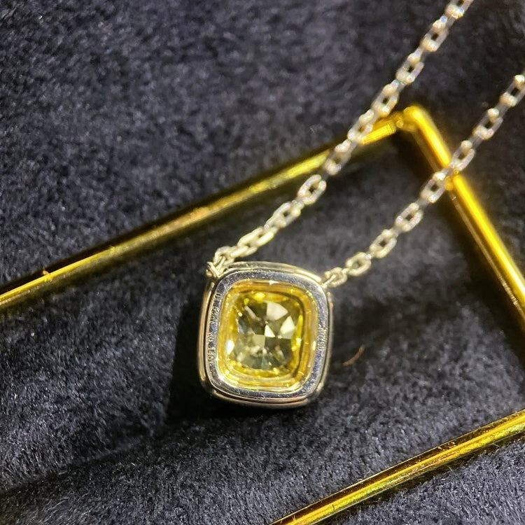 ANSTER Custom Wholesales Price Fancy Yellow Lab Grown Diamond Pendant Necklace with IGI
