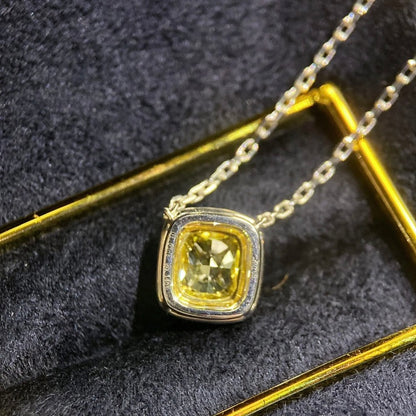 ANSTER Custom Wholesales Price Fancy Yellow Lab Grown Diamond Pendant Necklace with IGI