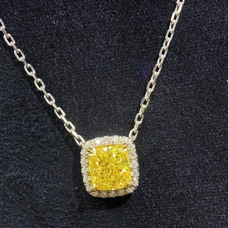 ANSTER Custom Wholesales Price Fancy Yellow Lab Grown Diamond Pendant Necklace with IGI