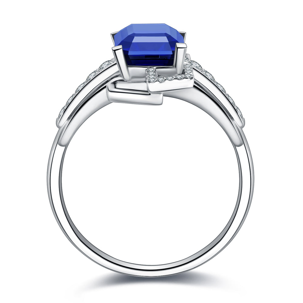 ANSTER JEWELRY 4.46ct Lab Grown Sapphire S925 Ring