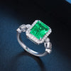 ANSTER JEWELRY 3.05 CTW Victorian Lab Grown Emerald 18K Gold Ring