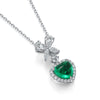 ANSTER JEWELRY 1.74 CTW Heart Lab Grown Emerald 18K Gold Necklace