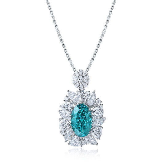 ANSTER JEWELRY 29.01ct Luruxy Paraiba 925 Silver Necklace
