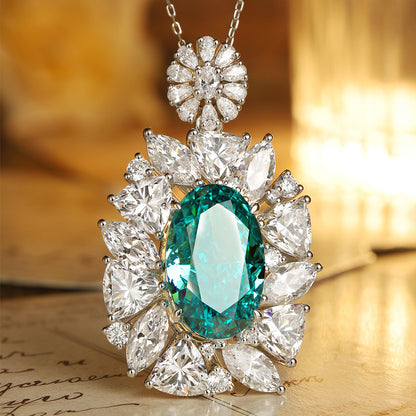 ANSTER JEWELRY 29.01ct Luruxy Paraiba 925 Silver Necklace