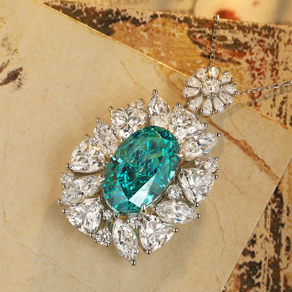ANSTER JEWELRY 29.01ct Luruxy Paraiba 925 Silver Necklace