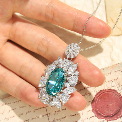 ANSTER JEWELRY 29.01ct Luruxy Paraiba 925 Silver Necklace