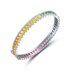 ANSTER JEWELRY Rainbow Bangle Platinum PT950 Lab Grown Bracelet For Women