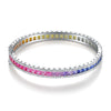 ANSTER JEWELRY Rainbow Bangle Platinum PT950 Lab Grown Bracelet For Women