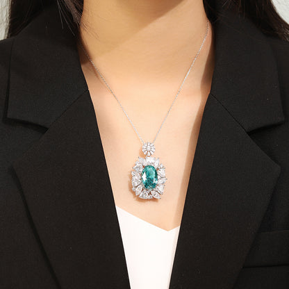 ANSTER JEWELRY 29.01ct Luruxy Paraiba 925 Silver Necklace