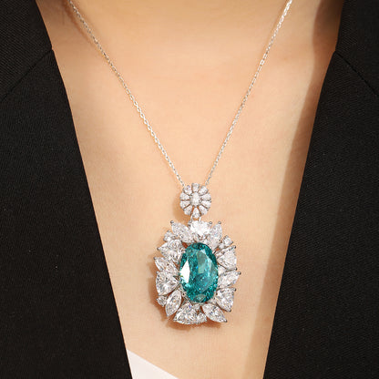 ANSTER JEWELRY 29.01ct Luruxy Paraiba 925 Silver Necklace