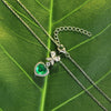 ANSTER JEWELRY 1.74 CTW Heart Lab Grown Emerald 18K Gold Necklace