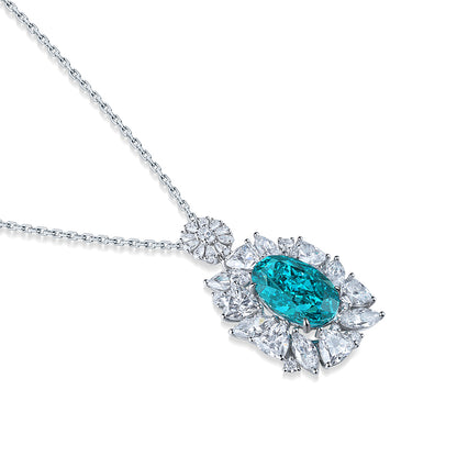 ANSTER JEWELRY 29.01ct Luruxy Paraiba 925 Silver Necklace