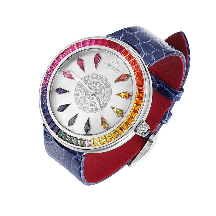 ANSTER JEWELRY Rainbow 925 Silver Steel Quartz Watch