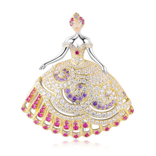 Broche de pedra preciosa de princesa ANSTERGEMS para meninas
