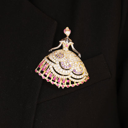 ANSTERGEMS Girl's Princess Gemstone 925 Silver Brooch