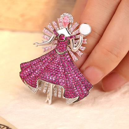 ANSTERGEMS Girl's Gemstone 925 Silver Brooch