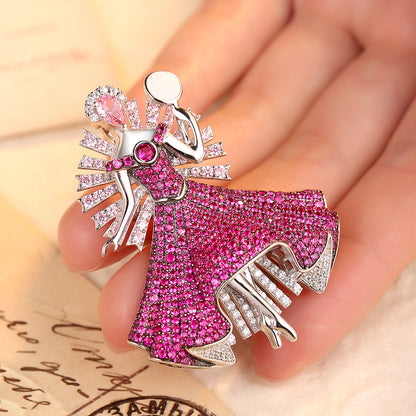 ANSTERGEMS Girl's Gemstone 925 Silver Brooch