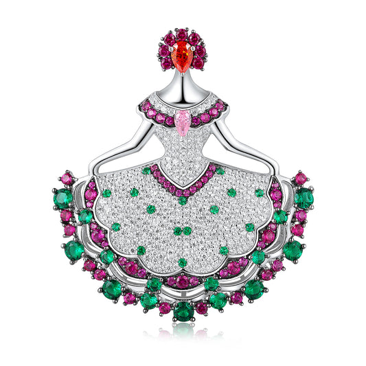 ANSTERGEMS Princesa Broche de Pedras Preciosas
