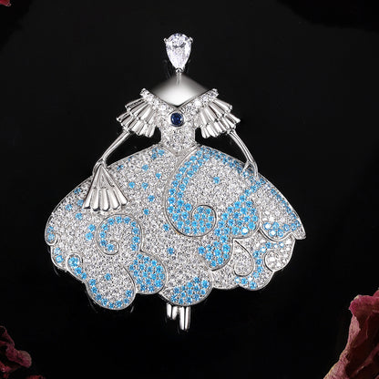 ANSTER Jewelry Custom Elegant Princess S925 silver Lab Grown Gemstone Brooch