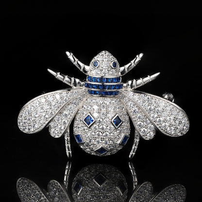 ANSTERGEMS Cute Ladybug Gemstone 925 Silver Brooch