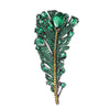 ANSTER JEWELRY Leaf Feather Lab Grown Gemstone 18K Gold Brooch