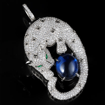 ANSTERGEMS Leopard Gemstone 925 Silver Brooch