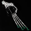 ANSTER JEWELRY Leopard Gemstone 18K Gold Brooch with Tassels