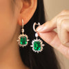 ANSTER JEWELRY 10.06 CTW Asscher Lab Grown Emerald 18K Gold Earrings