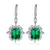 ANSTER JEWELRY 10.06 CTW Asscher Lab Grown Emerald 18K Gold Earrings