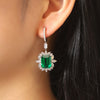 ANSTER JEWELRY 10.06 CTW Asscher Lab Grown Emerald 18K Gold Earrings