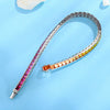 Pulseira de tênis com corrente de pedra preciosa arco-íris cultivada em laboratório