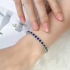 ANSTER JEWELRY Single Row Halo Rainbow Gemstone Tennis Platinum PT950 Lab Grown Bracelet