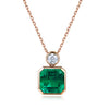 ANSTER JEWELRY 1.84 CTW Asscher Lab Grown Emerald 18K Gold Necklace