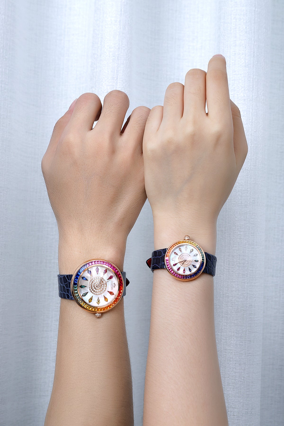 ANSTER JEWELRY Rainbow 925 Silver Steel Quartz Watch