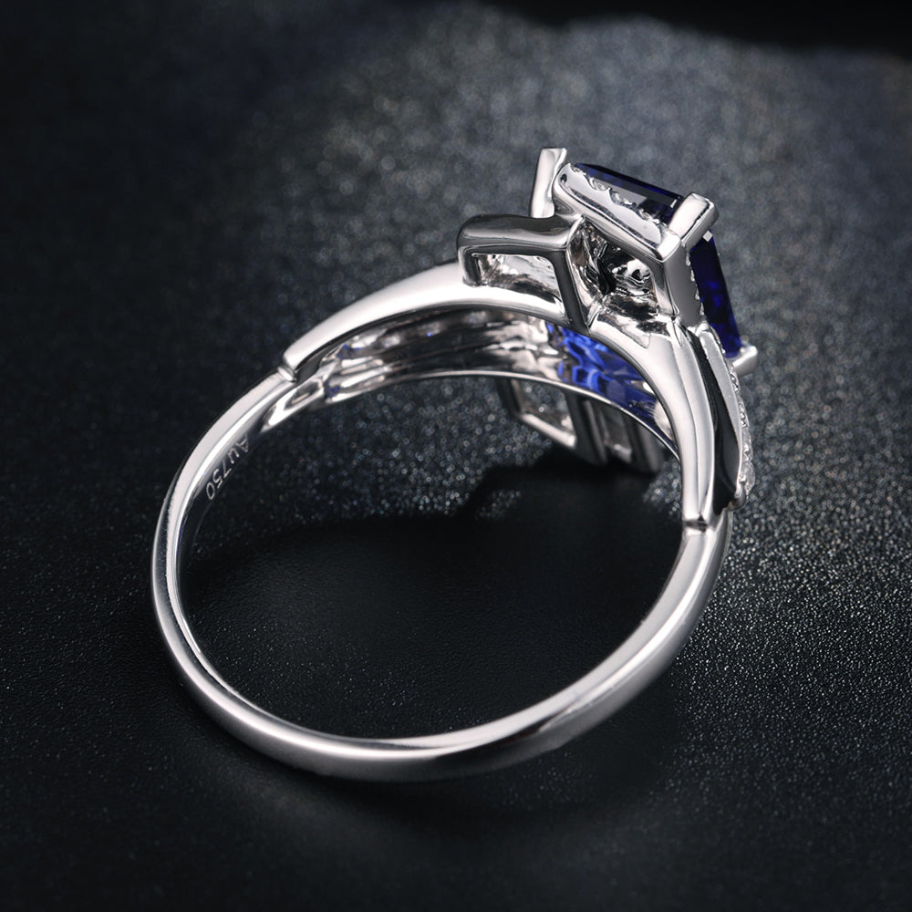ANSTER JEWELRY 4.46ct Lab Grown Sapphire S925 Ring