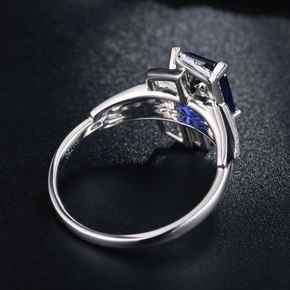 ANSTER JEWELRY 4.46ct Lab Grown Sapphire S925 Ring