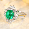 ANSTER JEWELRY 3 CTW Round Lab Grown Emerald 18K Gold Ring