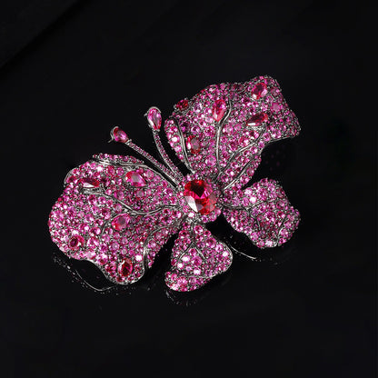 ANSTERGEMS Butterfly Shape Gemstone 925 Silver Brooch