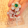 ANSTER JEWELRY Flower Shape Gemstone Brooch