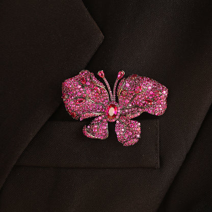 ANSTERGEMS Butterfly Shape Gemstone 925 Silver Brooch